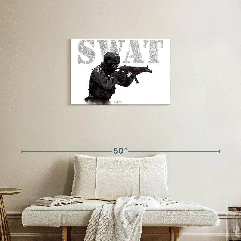 Fighting SWAT, 20" H x 30" W