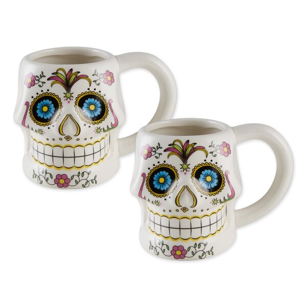 Cool Skull Coffee Cups Ceramic Mug for Men Women Tea 11 oz Novelty Unique Best Gifts Microwave Safe