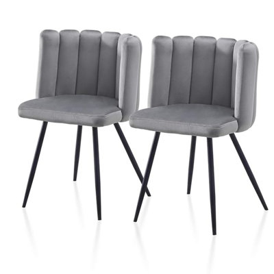 50cm H Velvet Upholstered Metal Dining Chair