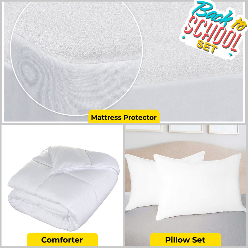 Rumi Basics Bedroom Set, Bedding Essentials, White
