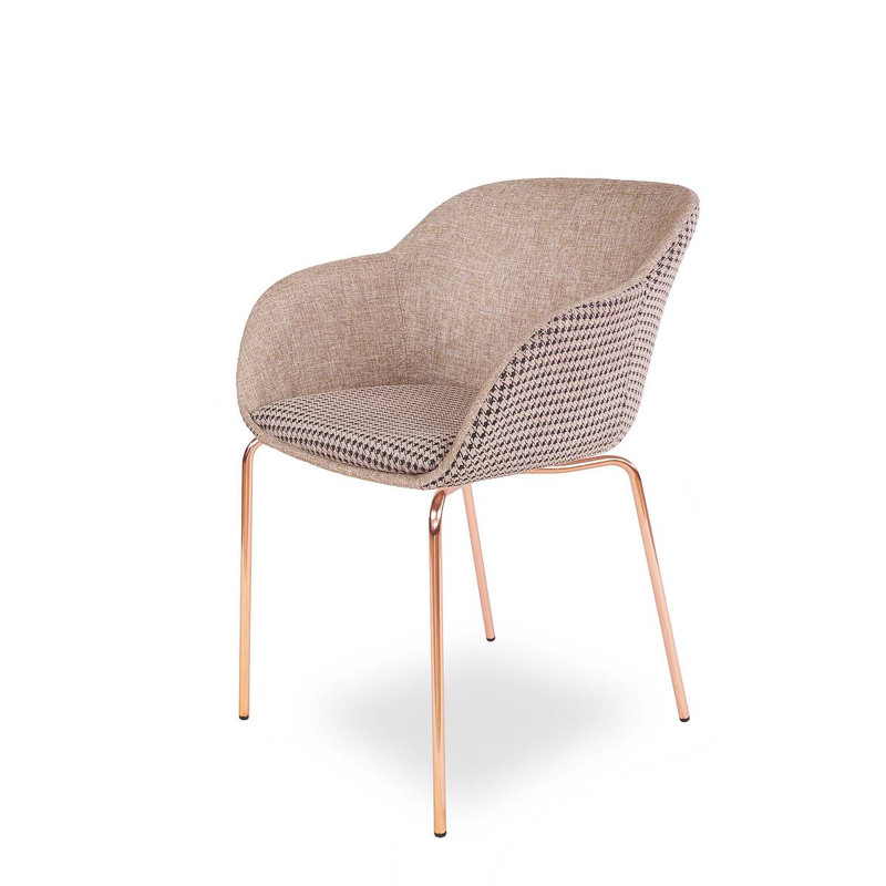 Andersonburg 43cm H Fabric Upholstered Armchair, Gold Brown, Brown