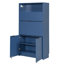 Garde-manger compact, buffet de 69 po de hauteur avec huche et poste de travail pliable, armoire de rangement multifonctionnelle avec tablette réglable et prise de courant pour la salle à manger, le salon, blanc-1132007439