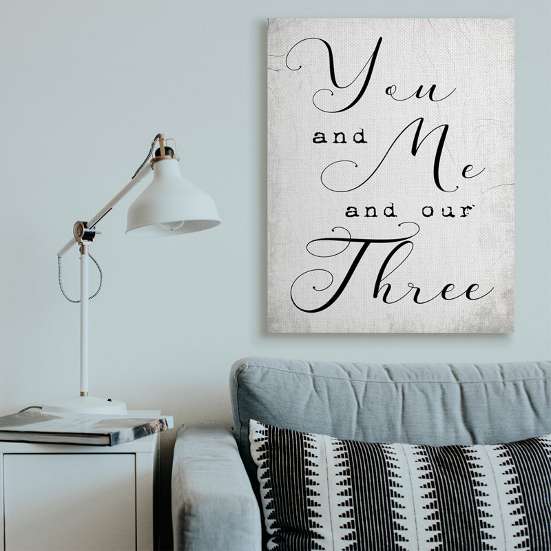 Citation «You Me And Our Three Expression Family Home», Toile tendue, H 48 po x l 36 po