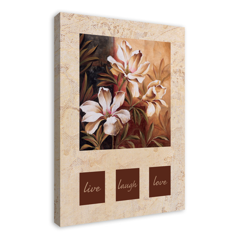 «Magnolia Live Laugh Love» sur toile, H 36 po x l 24 po x P 1,25 po, Toile tendue
