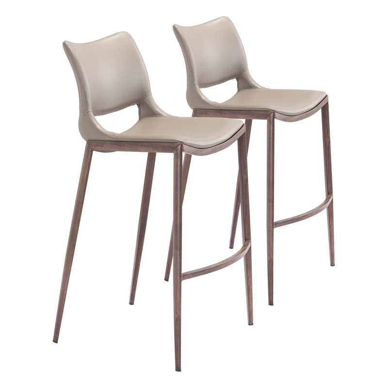 Tabouret de comptoir, Gris, Noyer, Très grand (siège d'une hauteur de 40,9 po)