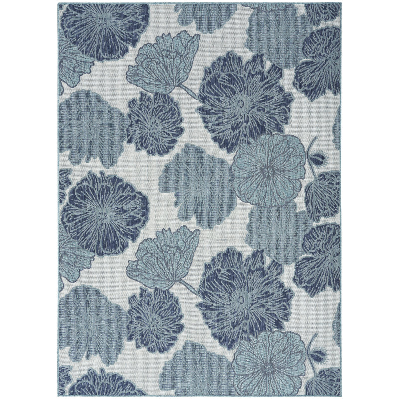 Ovidijus Floral Indoor / Outdoor Rug, Rectangle 4' x 6'