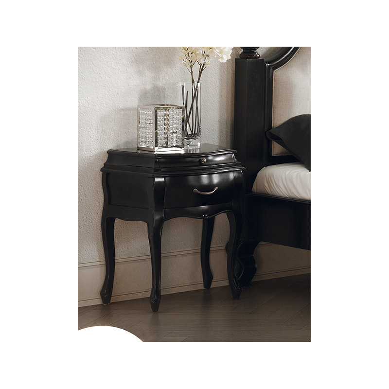 57cm W Manufactured Wood Bedside Table, Black