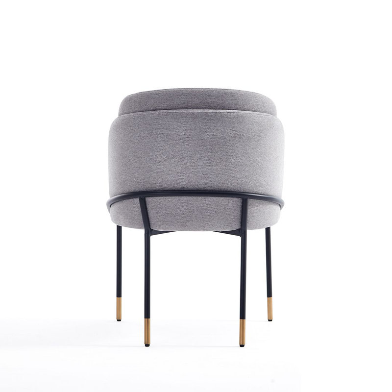 Flor Twill Weave Upholstered Metal Dining Chair in Weathered Gray, 1, Gray