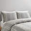 Housse de couette pour lit double / grand lit, gris et coton, avec fermeture à bouton