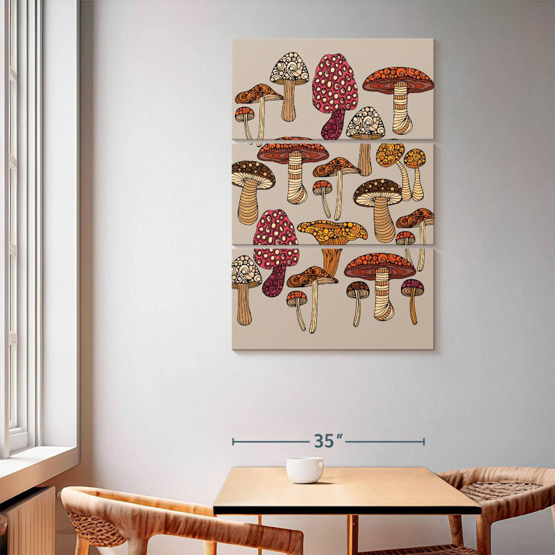 Doodles champignons, H 65 po x l 42 po