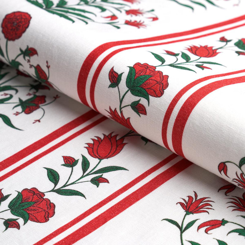 Tissu à coquelicots Schumacher x Marie-Anne Oudejans, Rouge
