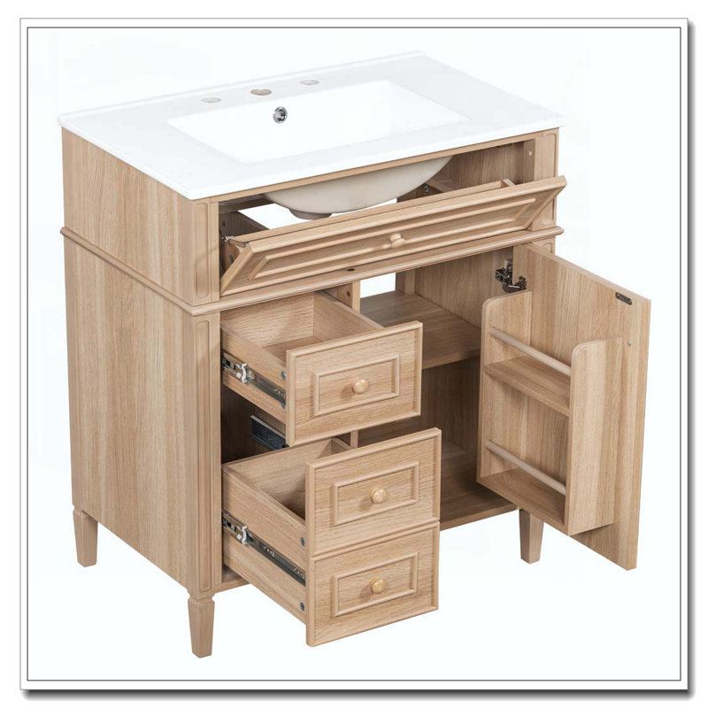 Bathroom Vanity with Sink, 30' Wood