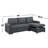 Linen-Like Fabric Upholstered Sectional With Storage Space In Charcoal