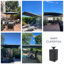 Parasol carré en porte-à-faux gris de 9 pi avec base au sol et contrepoids à manivelle Gira inclus-96439563