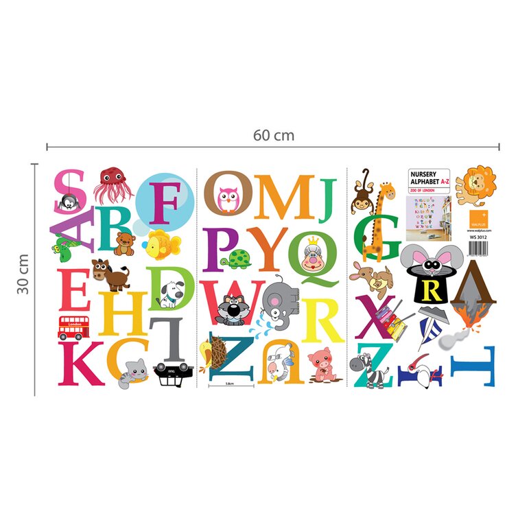 Alphabet and Numbers Fabric Wall Decals