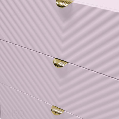 Commode rose à finition ultrabrillante