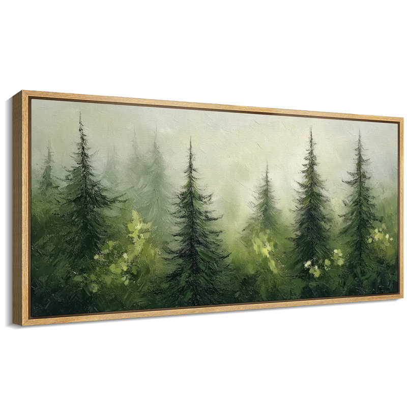 Œuvre de pin vert émeraude, images murales effet de coups de peinture faux, impression numérique sur toile giclée sur toile