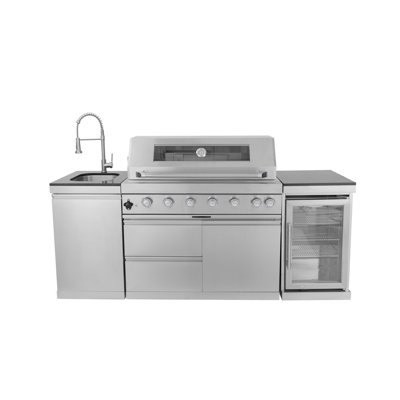 Évier de cuisine avec robinet pour îlot de cuisine extérieur en acier inoxydable