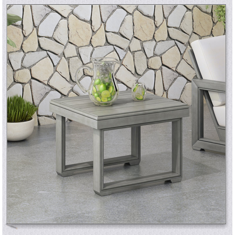 Table d'appoint rustique en bois d'acacia de fabrication durable, parfaite pour la vie en plein air et le divertissement