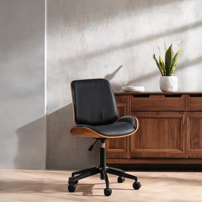 Chaise de salle à manger capitonnée en similicuir, réglable en hauteur et pivotante, idéale pour le bureau à domicile ou la cuisine.