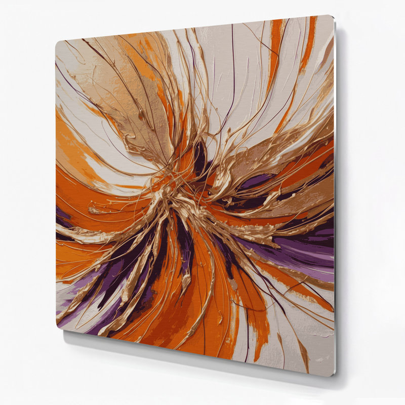 «Lyrical Abstraction 98», art mural en métal brun, H 32 po x l 32 po