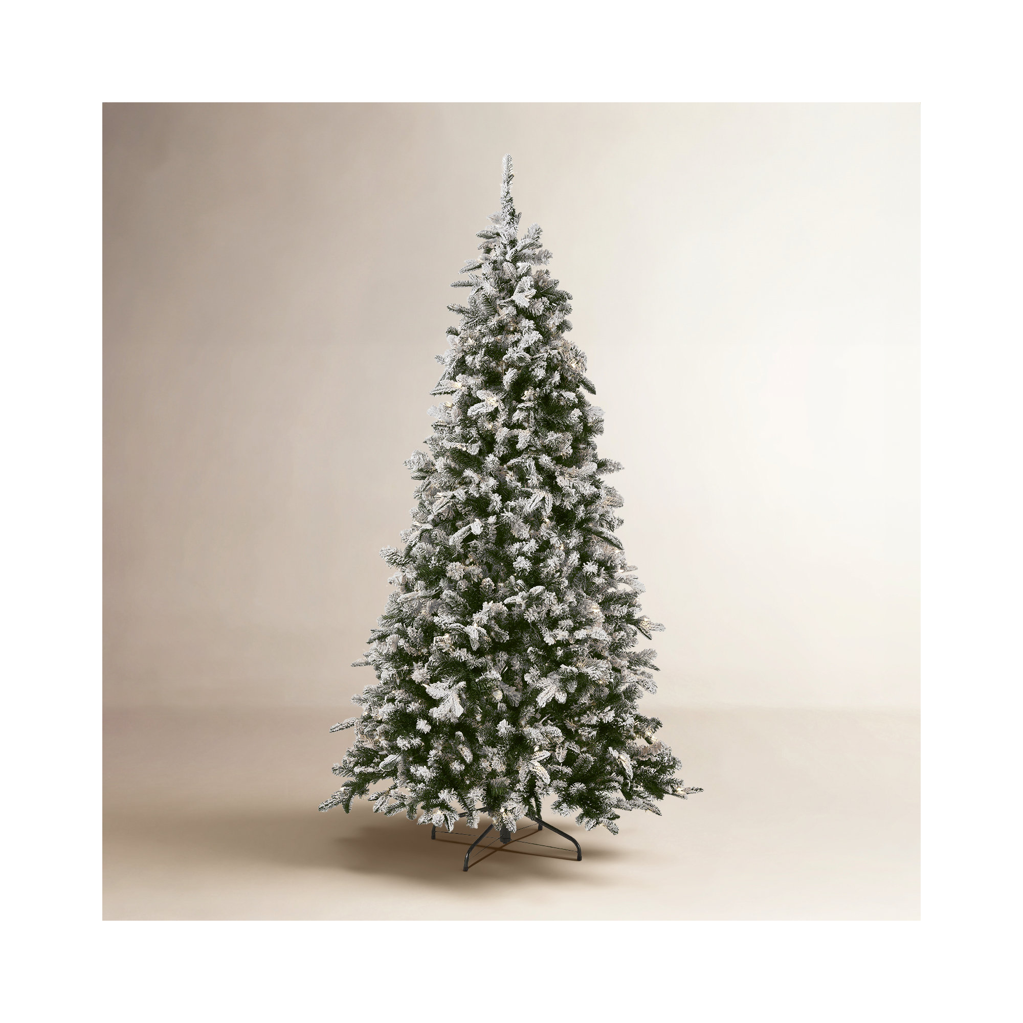 The Holiday Aisle® Snowy Everest Fir Medium Tree with Clear Lights, 9'