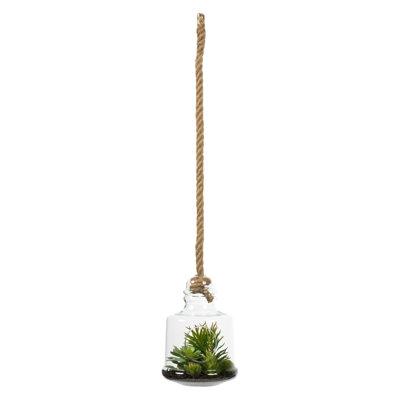 10'' Faux Succulent in Glass Jar