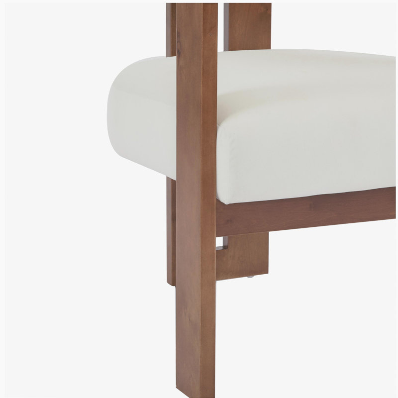 Chaise d'appoint moderne rembourrée avec accoudoirs ronds, Beige