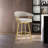 Robinett Modern Swivel Counter or Bar Height Bar Stool with Arms and Open Low Back in Metal and Faux Leather-729508078-729508079