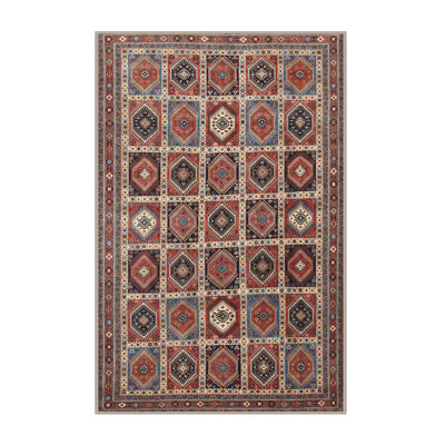 Tapis brun à motif géométrique