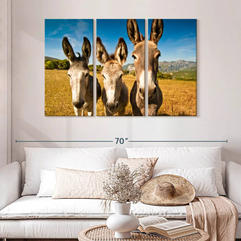Brampt Donkey Trio, 32" H x 50" W