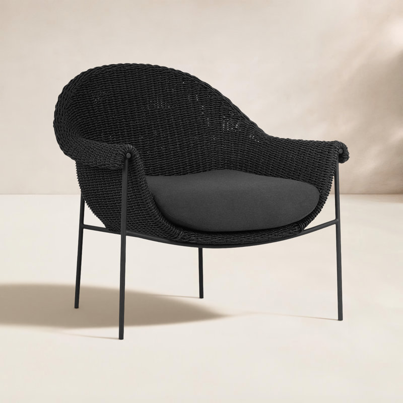 Melina Outdoor Chair-Faux Black Hyacinth, Arashi Ink