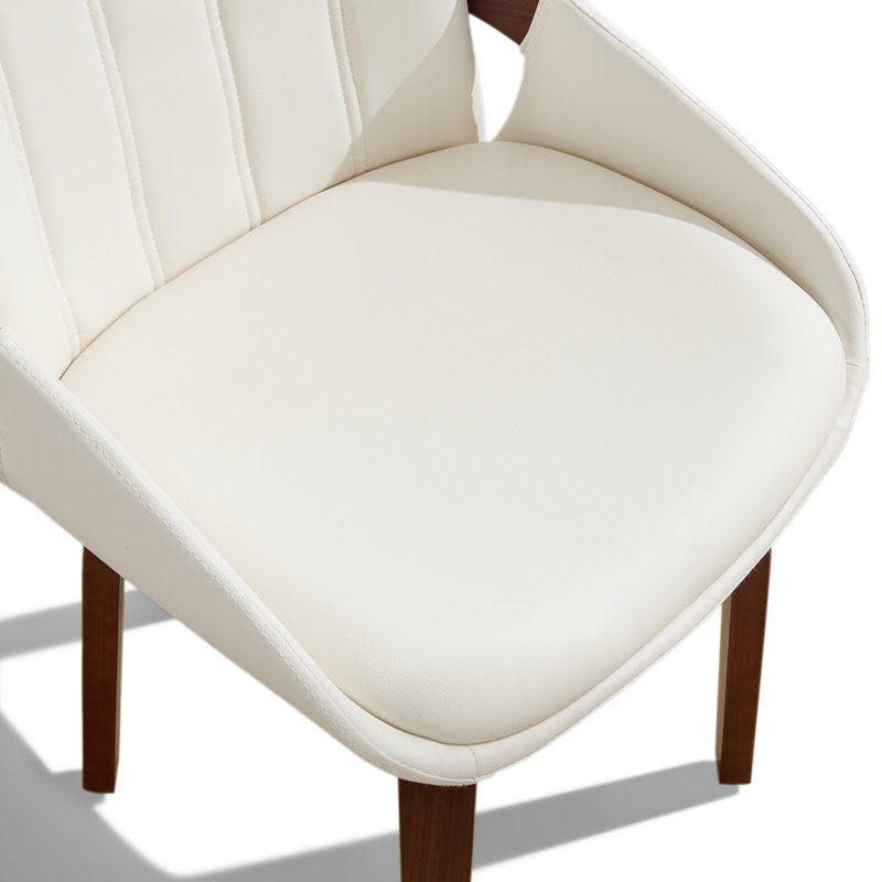 Chaises de salle à manger rembourrées Modern, Blanc