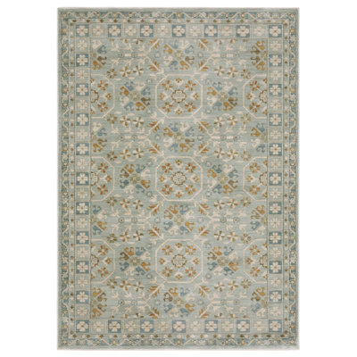 Graicyn Bohemian Medallion Teal/ Blue Area Rug