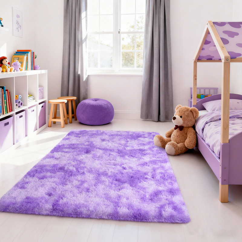 Super Soft Tie-Dyed StarPurple Rug 4x6 ft, Oversized Living Room Rug, Thick Pile Rug, Fluffy Tufted Room Rug For Room Bedroom Large Cozy Fuzzy Rug Room Home Decor Aesthetic Soft Non Slip Rug Decor Aesthetic, Christmas Decor, Halloween Decor