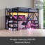 Lit mezzanine double avec bureau en L et port USB pour enfants, adolescents, adultes-1538158776