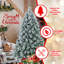 Arbre de Noël enneigé 4 pi avec eucalyptus givré et pin, 404 pointes, conception à charnières, support en métal pour décoration hivernale, eucalyptus artificiel, structure, atmosphère festive