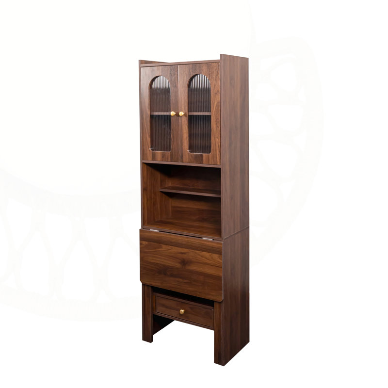 Table d'écriture convertible pliable, armoire Lagena avec tablette et tiroir pour poste de travail multifonctionnel
