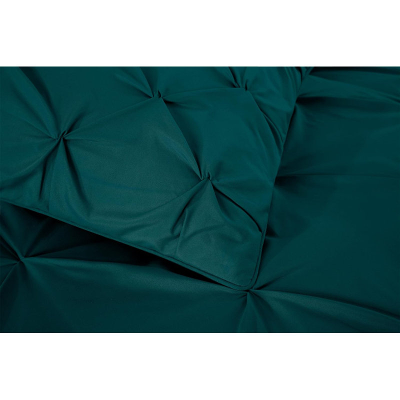 Berlin Pintuck Microfiber 3-Piece Comforter Set, Teal, Extra Wide King Comforter + 2 King Shams