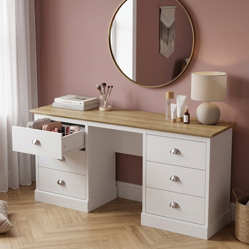 Sufy 6 Drawer Wide Dressing Table, White