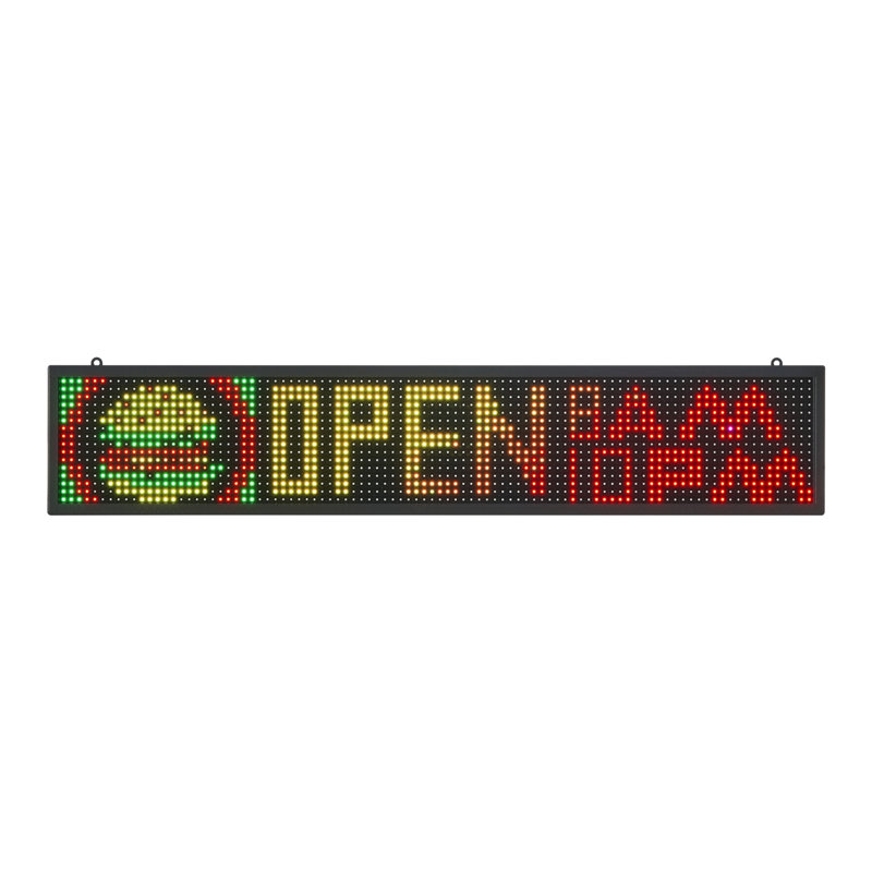 Programmable LED Sign, P10 Full Color Flexible Digital Scrolling Panel, DIY Custom Text Pattern GIF Display Board, Bluetooth APP Control Message Shop Sign for Store Business Advertising, 40x8 in