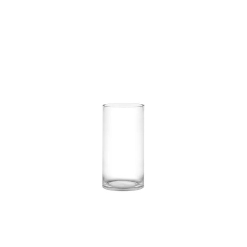 Vase cylindrique en verre transparent, H 5 po x l 4 po x P 2 po
