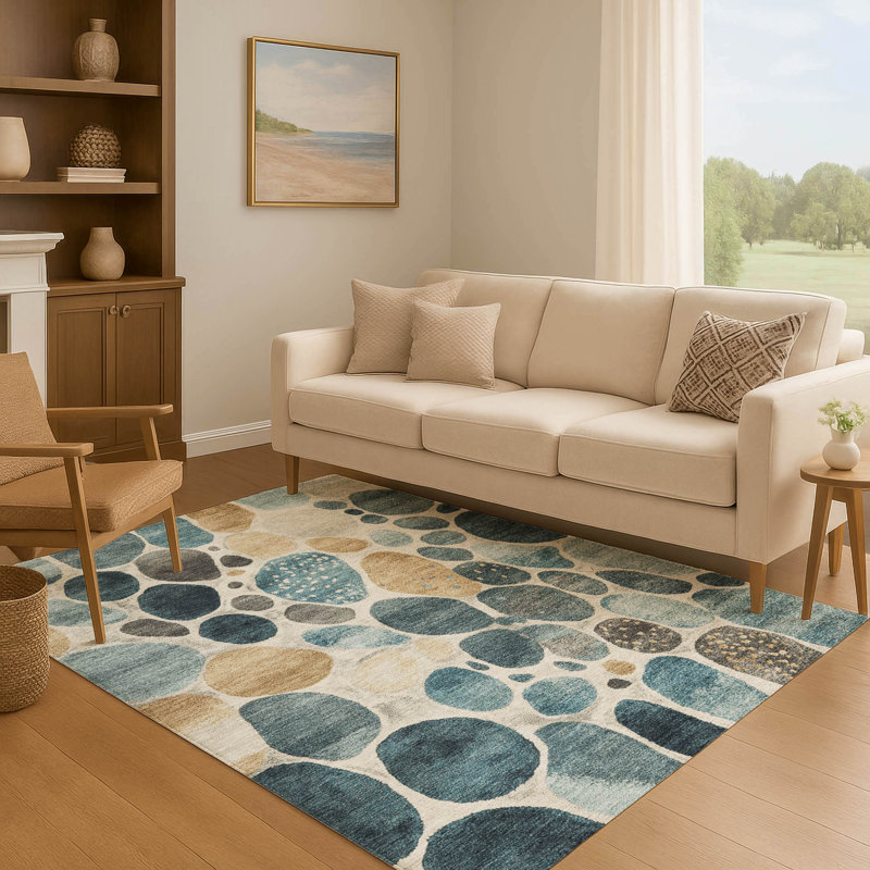 Tapis géométrique de qualité supérieure lavable à la machine, Rectangle 10 pi x 14 pi