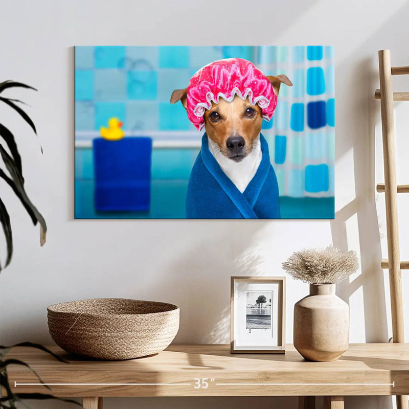 Ketti Terrier dans un bonnet de douche