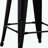 Set of 2 Backless Industrial Bar Stools – Matte Black – 30" Seat – Metal Peg Legs-101217133-101217134