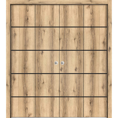 Solid Manufactured Wood Panelled Wood Finish Barn Door