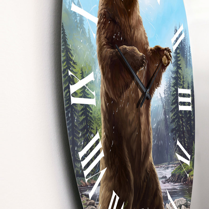 Bear Standing Bear - Traditional Wall Clock, Medium