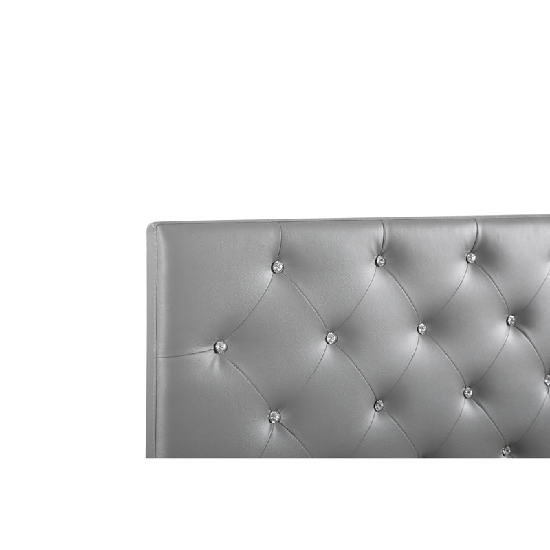 Casual Light Grey Upholstered Headboard King Size, Light Gray, King
