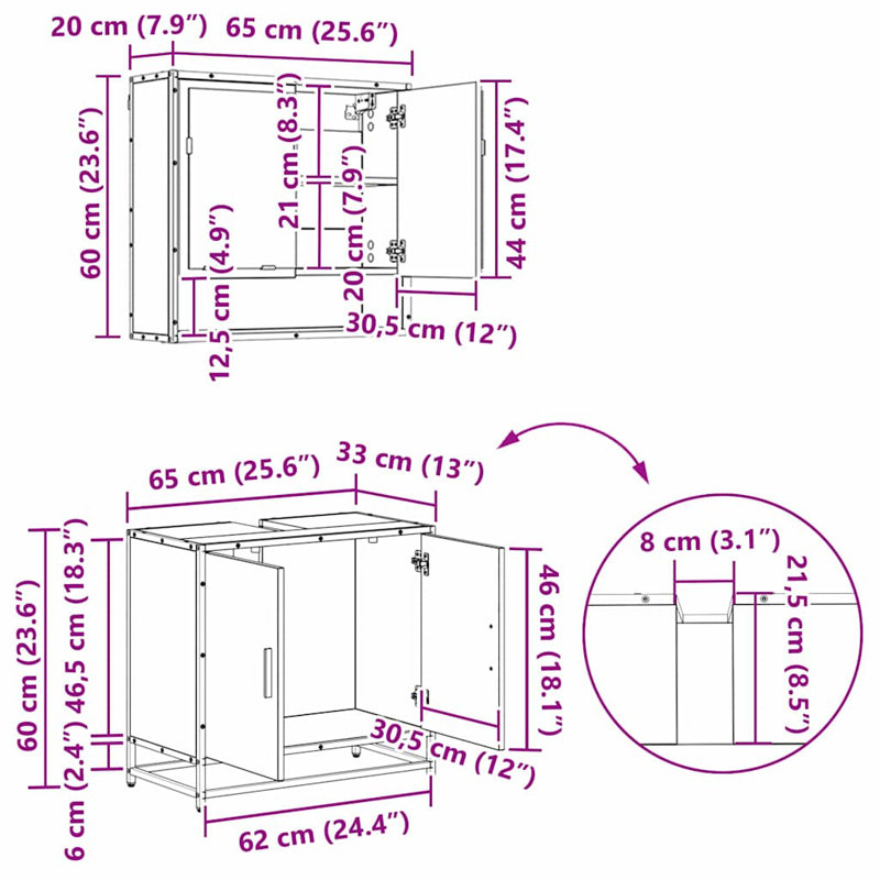 Vanity & Mirror Set