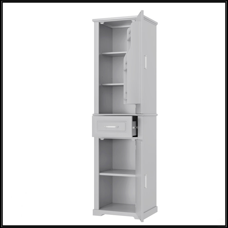 Grande armoire de rangement pour salle de bain, Gris